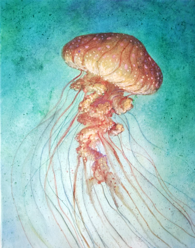 Jellyfish Art Painting Acrylic Cotton Canvas for sale online
