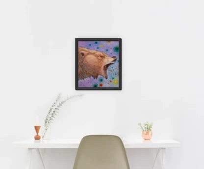 Bear Roar Wall Art Framed