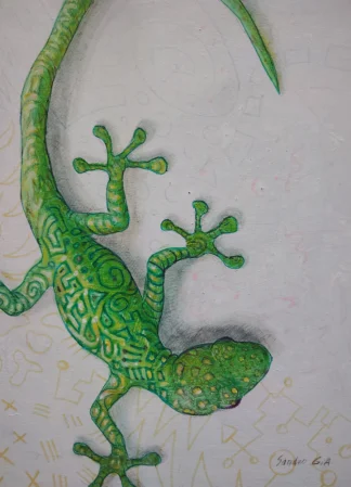 Wall Gecko - Original Painting - Wall Art